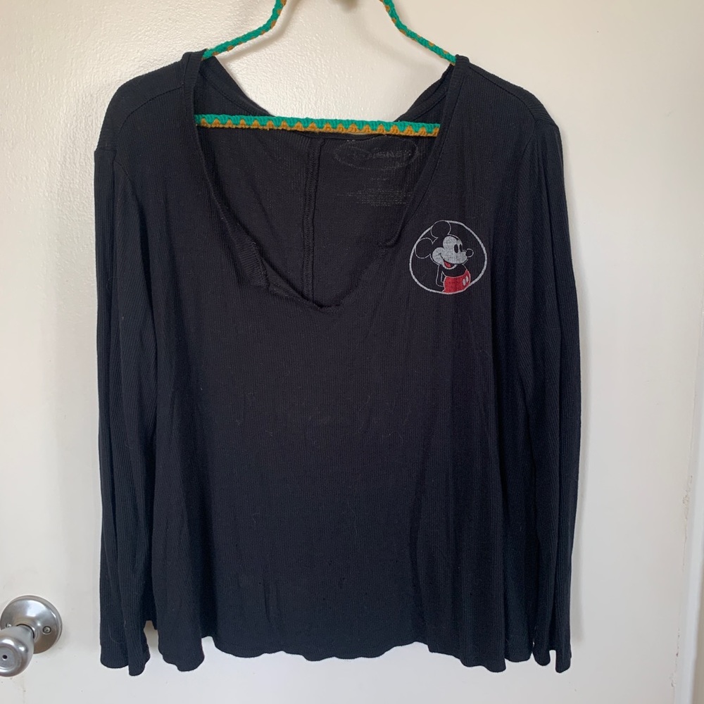 Black Disney Mickey Mouse Long Sleeve